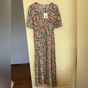 Pink and turquoise midi dress, size S, from An’ge Paris